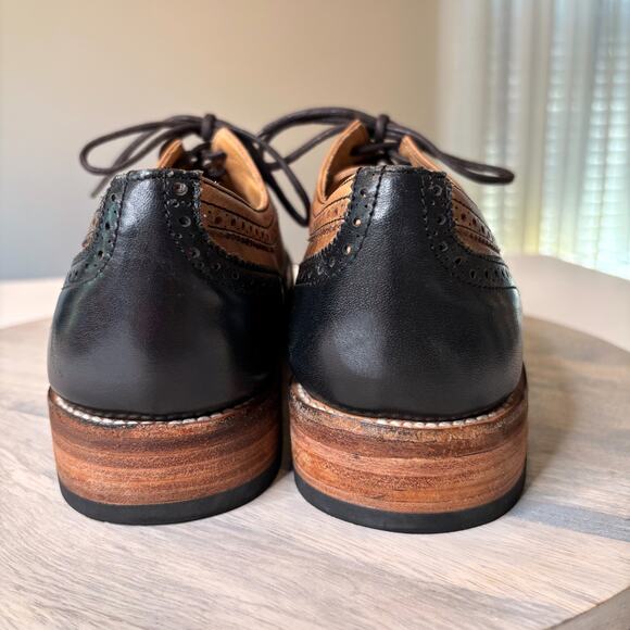 Bed Stu Cobbler Series Wingtip Oxford Shoes Men’s Size 11 Brown Black Leather - Picture 7 of 11